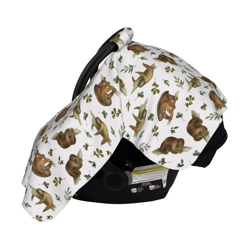 Mcewoel Sloth Baby Car Seat Cover in Winter Summer  Nursing Cover for Mom Sloth Stuff for Baby Boys Girls - Image 3